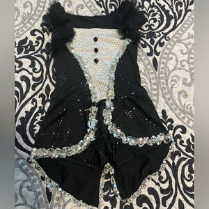 Black and Silver Sequin Bodysuit